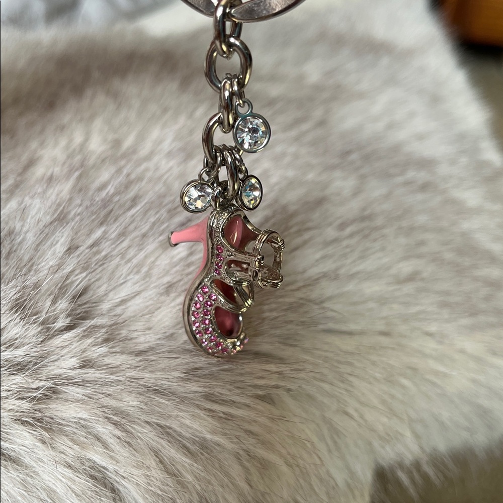 Pink/Silver Rhinestone High Heel Keychain